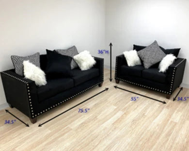 200 Black Sofa & Loveseat