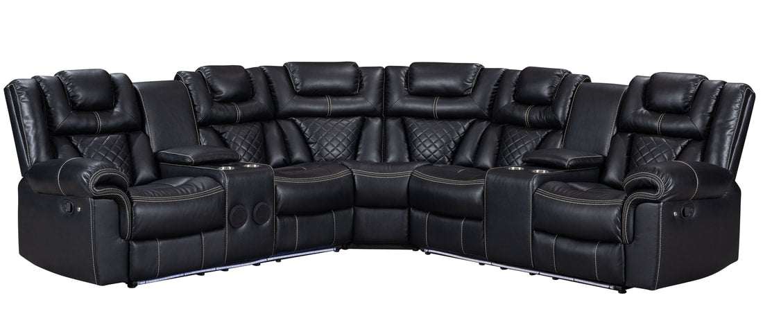 Alexa2023 Black Reclining Sectional