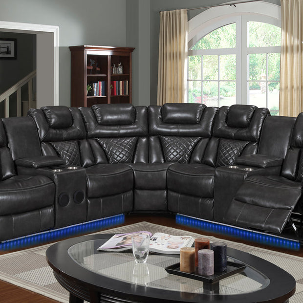 Seccional reclinable gris Alexa2023