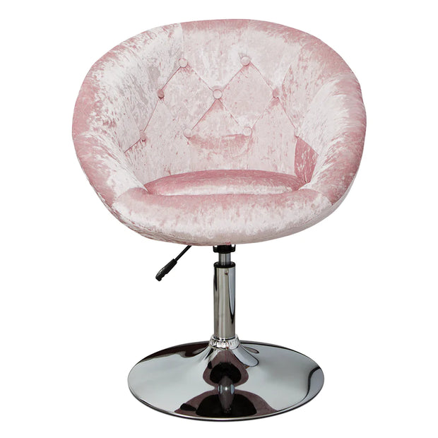 ANTOINETTE ROUND TUFTED CRUSHED  VANITY CHAIR