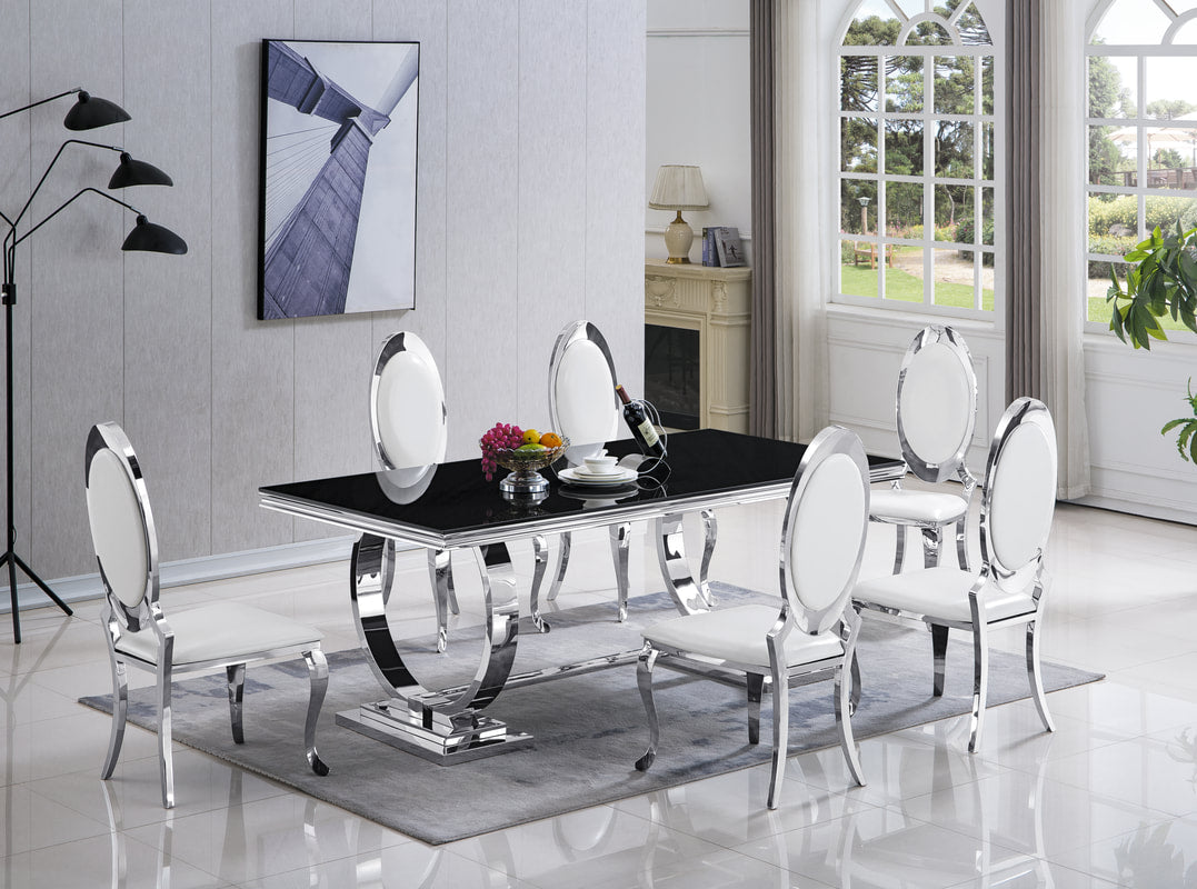 D2021 White Dining Table Set