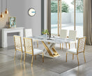 D610 White/Gold Viva Dining Set