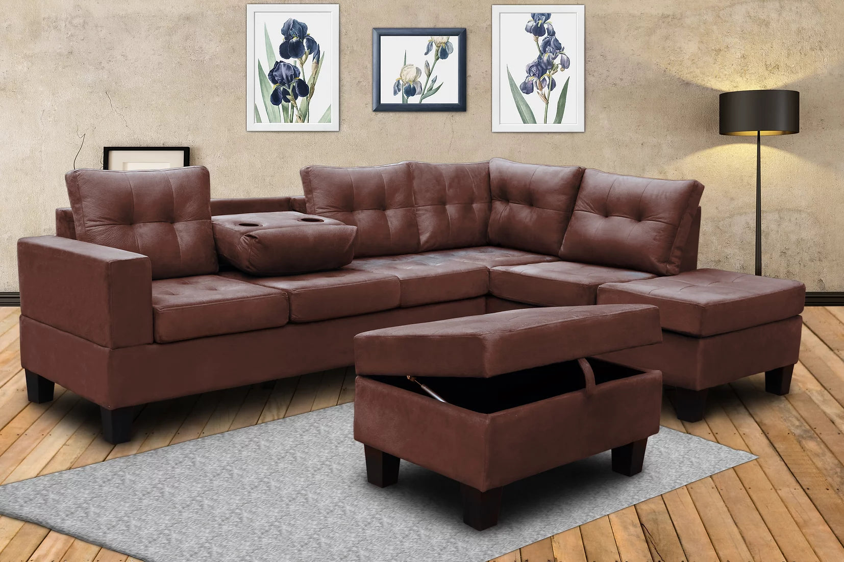 S878 Brown Allen Parkway Sectional + Ottoman