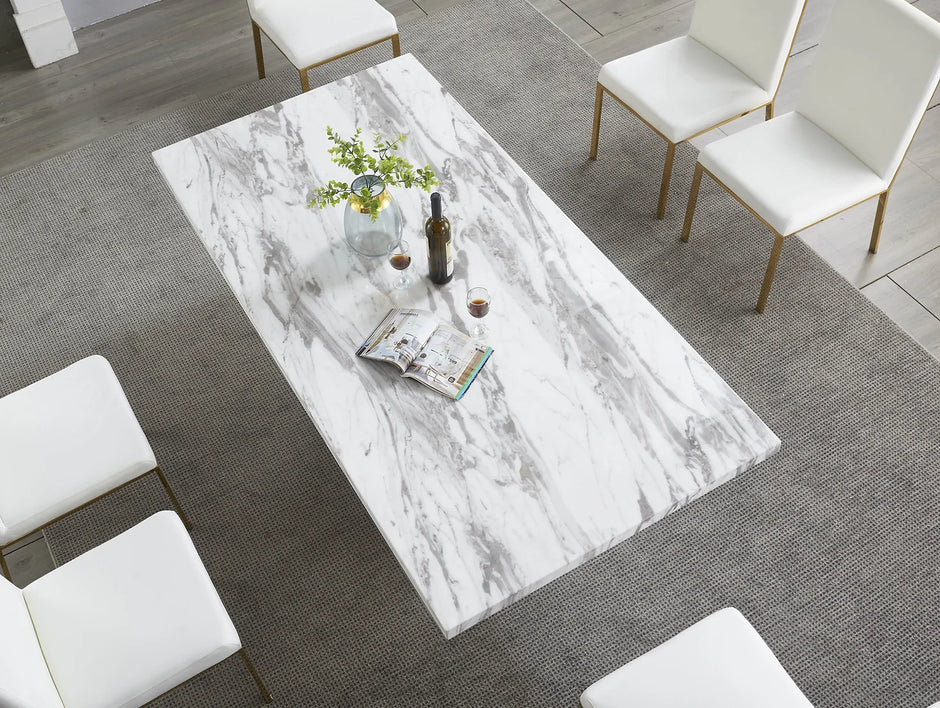 D610 White/Gold Viva Dining Set