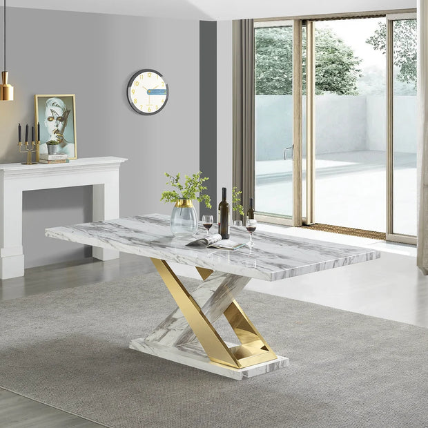 D610 Black/Gold Viva Dining Set