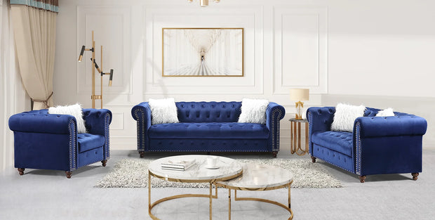 S8188 Blue Milan Sofa + Loveseat