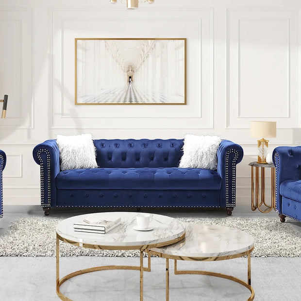 S8188 Sofá Milan Azul + Loveseat