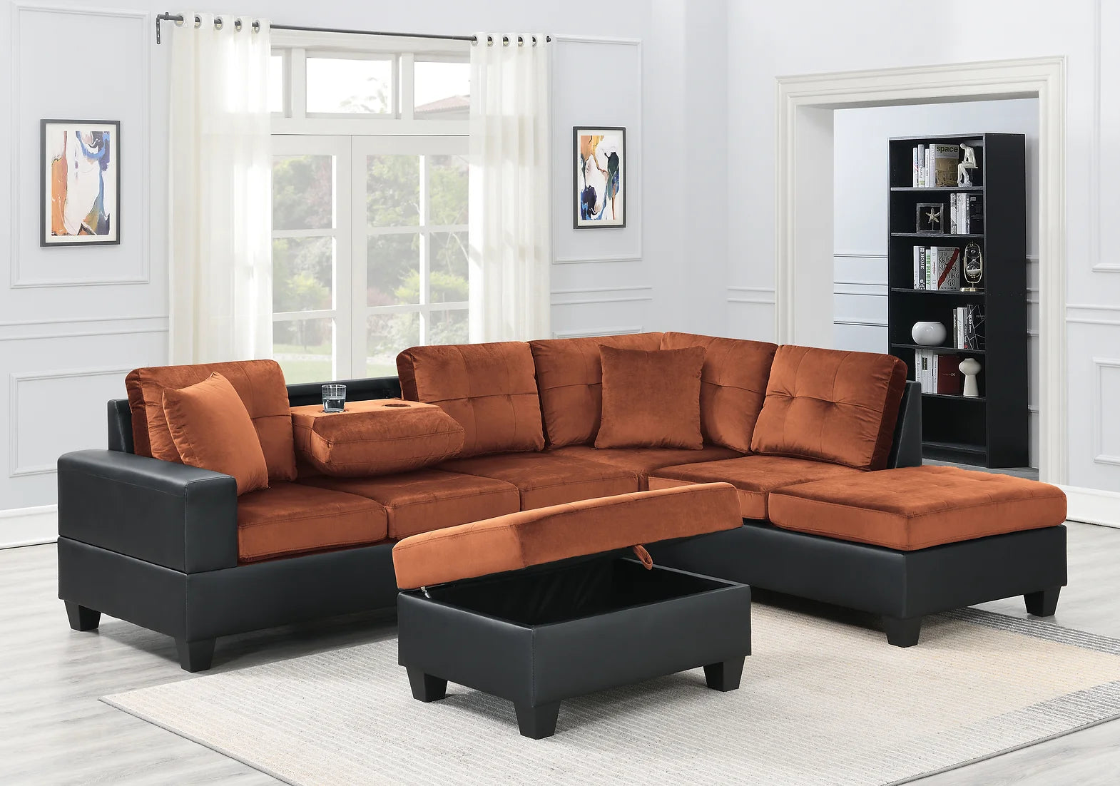 S999 Brown Grand Parkway Sectional + Ottoman