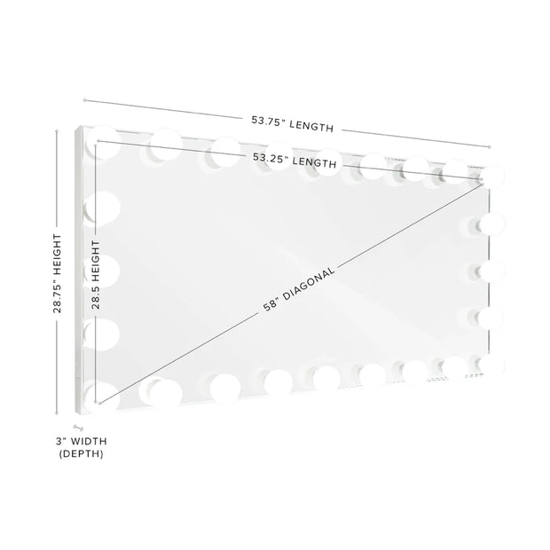 ESPEJO DE VANIDAD EXTRA ANCHO HOLLYWOOD GLOW WHITE PANORAMA