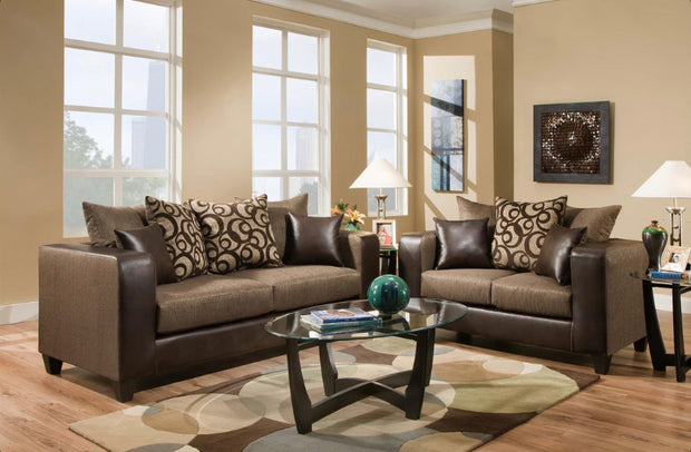 110 Sofá y loveseat color chocolate