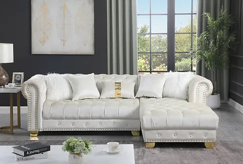 S6250 Yaz White Cream Sectional