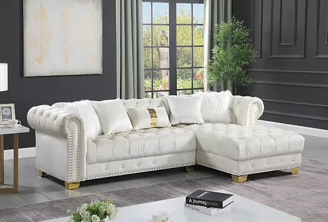 S6250 Yaz White Cream Sectional