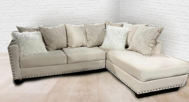 2019 Beige Sectional Nailheads