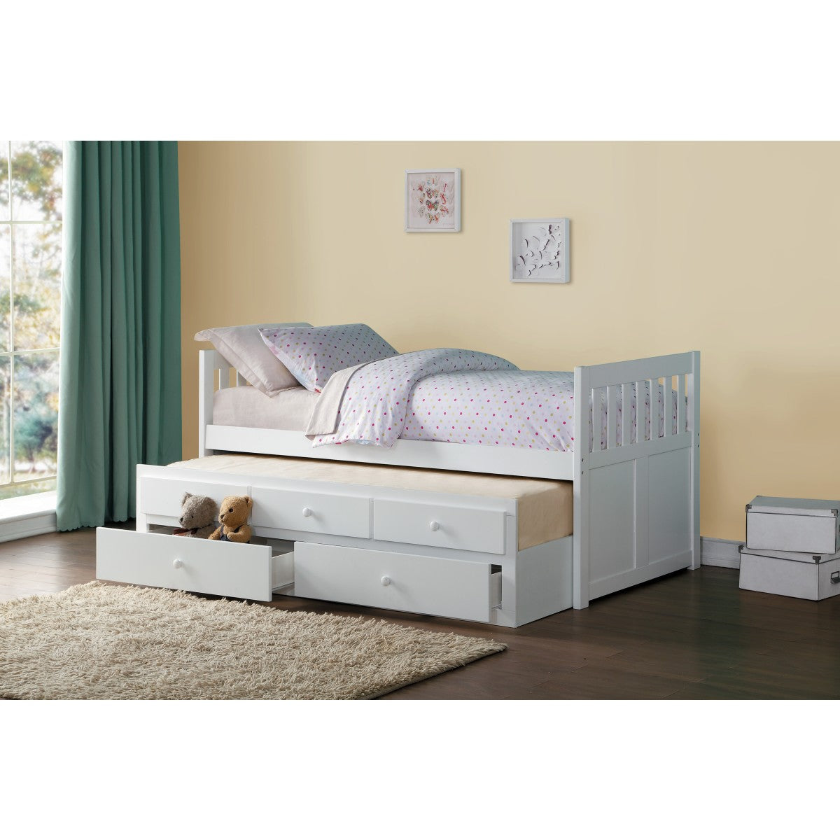 B2013PRDC-1* White Twin/Twin Trundle Bed