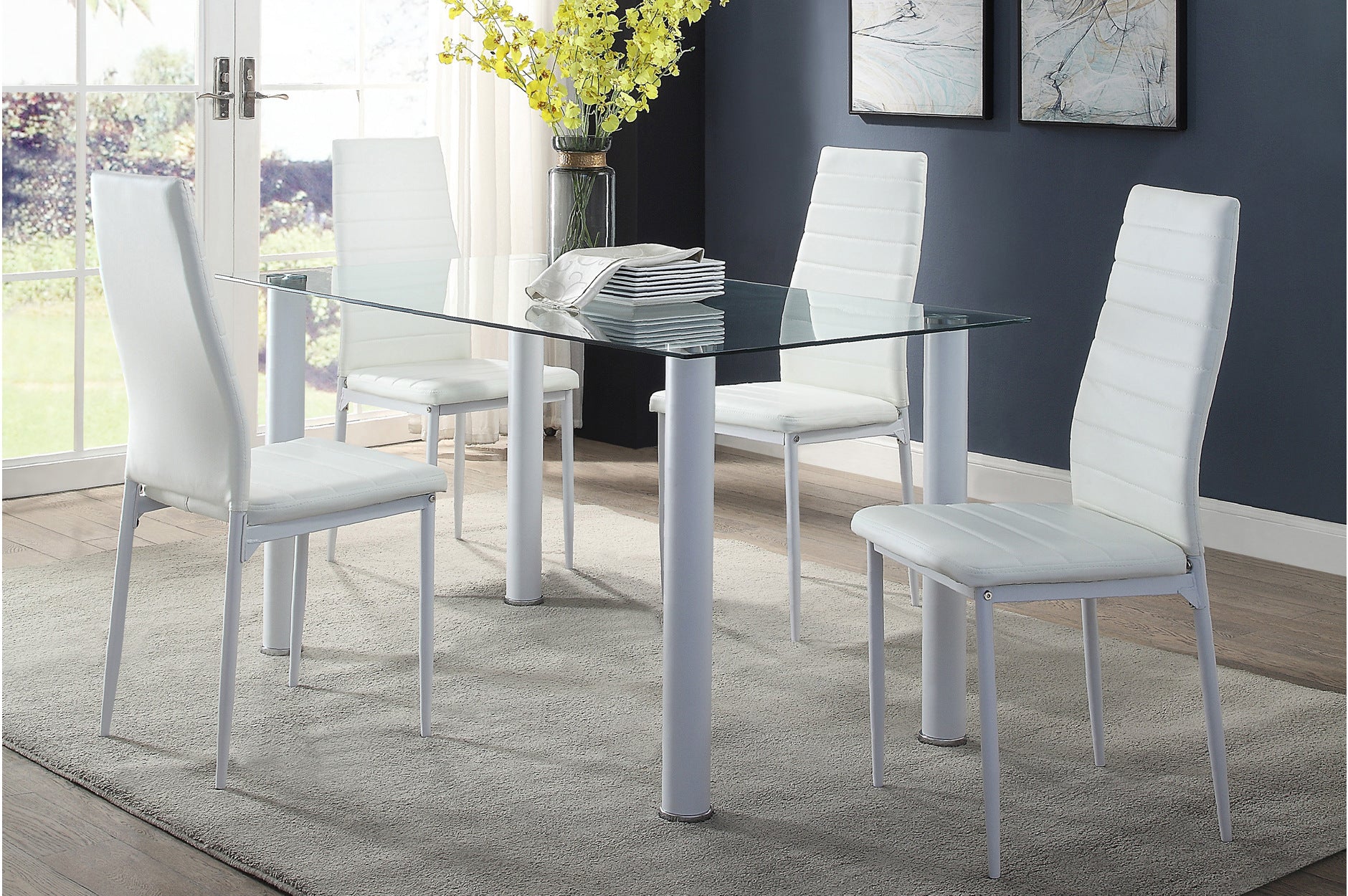 5538 Florian White Dining Set