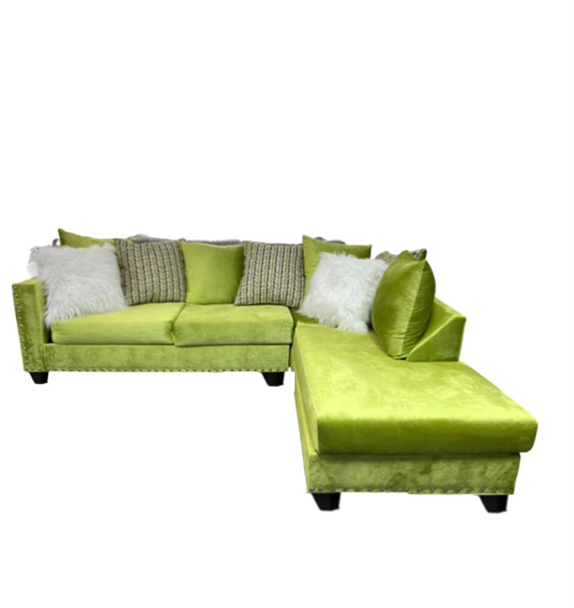 2022 Lime Green Sectional Nailheads