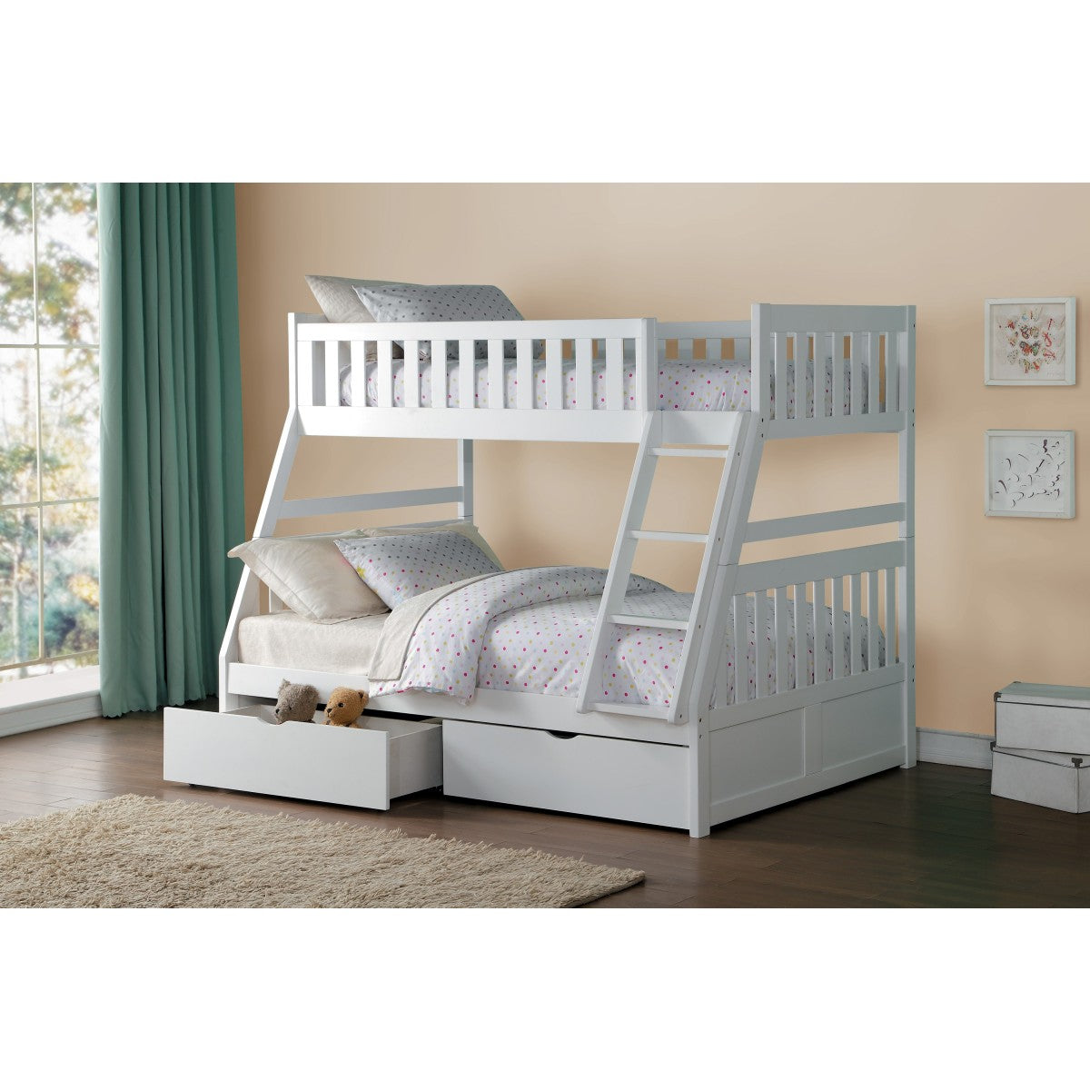 B2053TFW-1*T White Twin/Full Bunk Bed