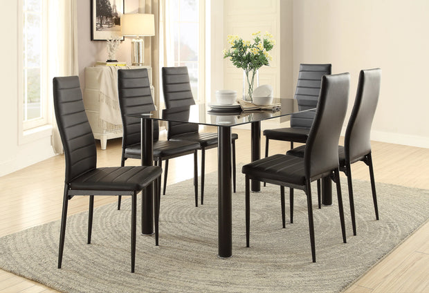5538 Black Florian 7pc Dining Set