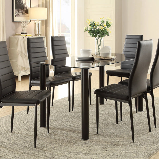 5538 Black Florian 7pc Dining Set