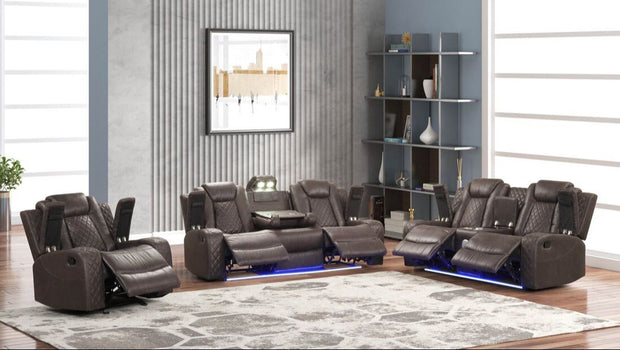 Luz Chocolate Brown Reclining Set