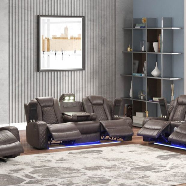 Luz Chocolate Brown Reclining Set