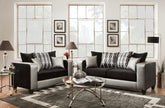 115 Astilla/Sofá Negro + Loveseat
