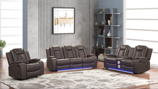 Luz Chocolate Brown Reclining Set