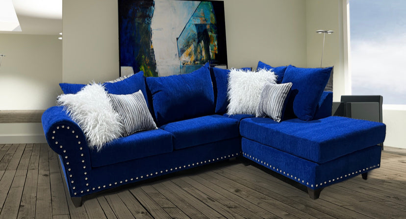 220 Blue Sectional Nailheads