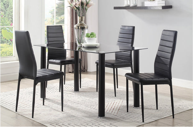 5538 Juego de comedor Florian negro