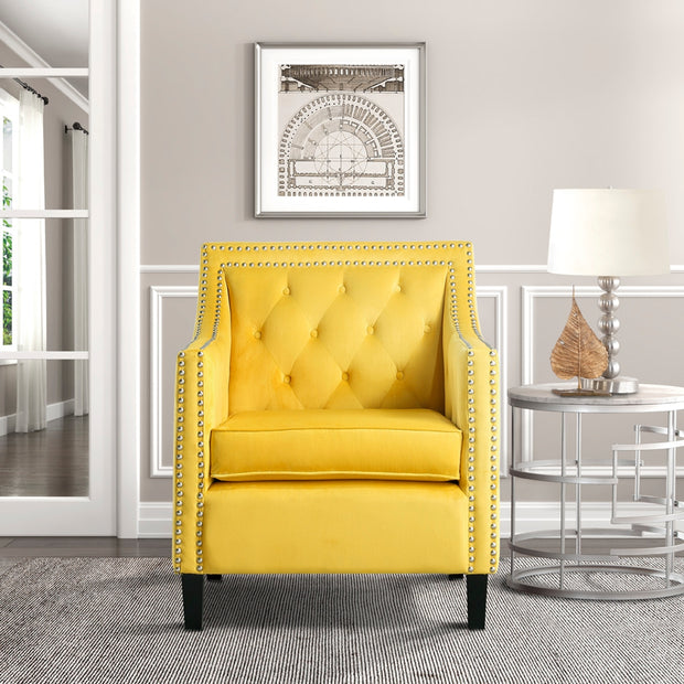 1297YW Silla decorativa amarilla 