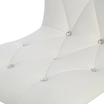 WHITE EVELYN DIAMOND TUFTED VANITY CHAIR