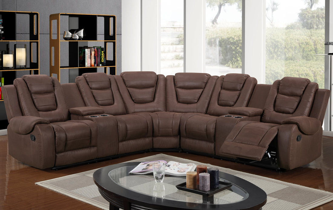 Seccional reclinable marrón Jordan2022