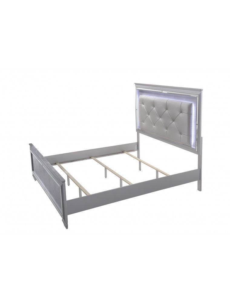 B7100 CAMA LILLIAN GRIS PLATA