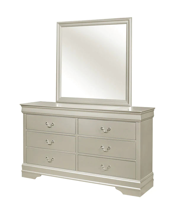 Louis Philip Champagne 7pc Bedroom