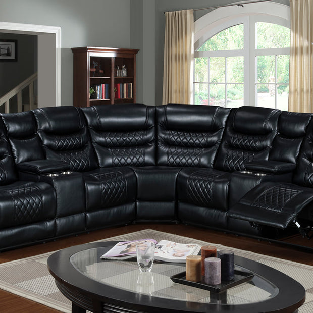 Martin81 Black Reclining Sectional