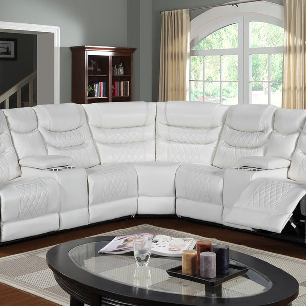 Martin61 White Reclining Sectional