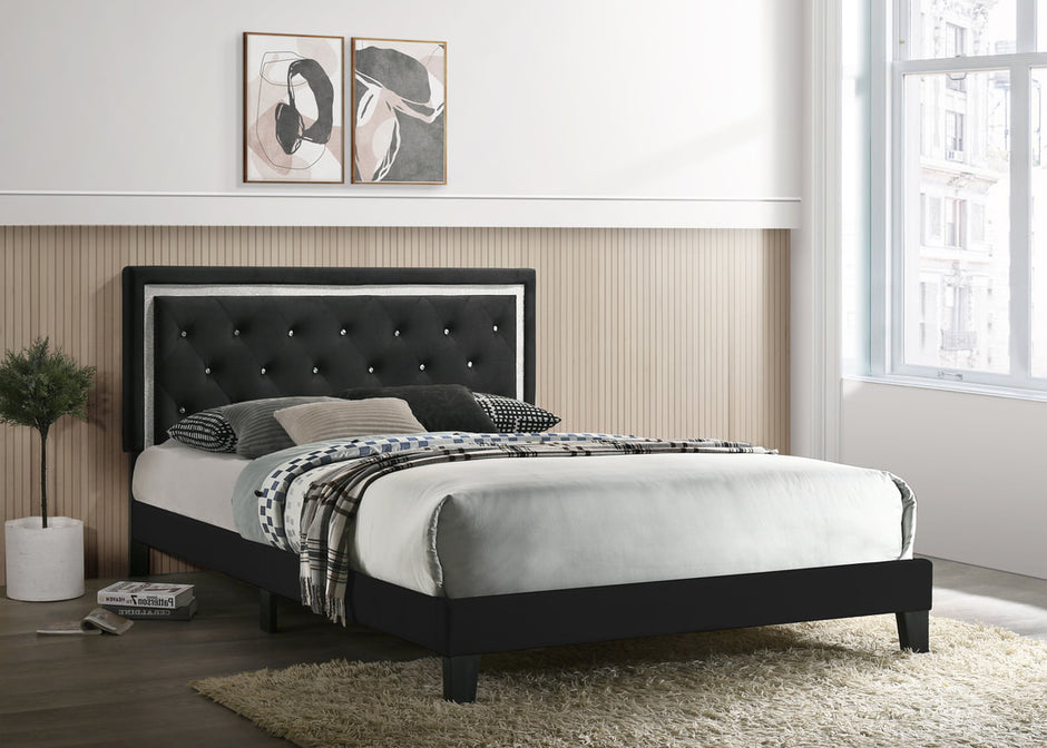 Cama Passion Terciopelo Negro