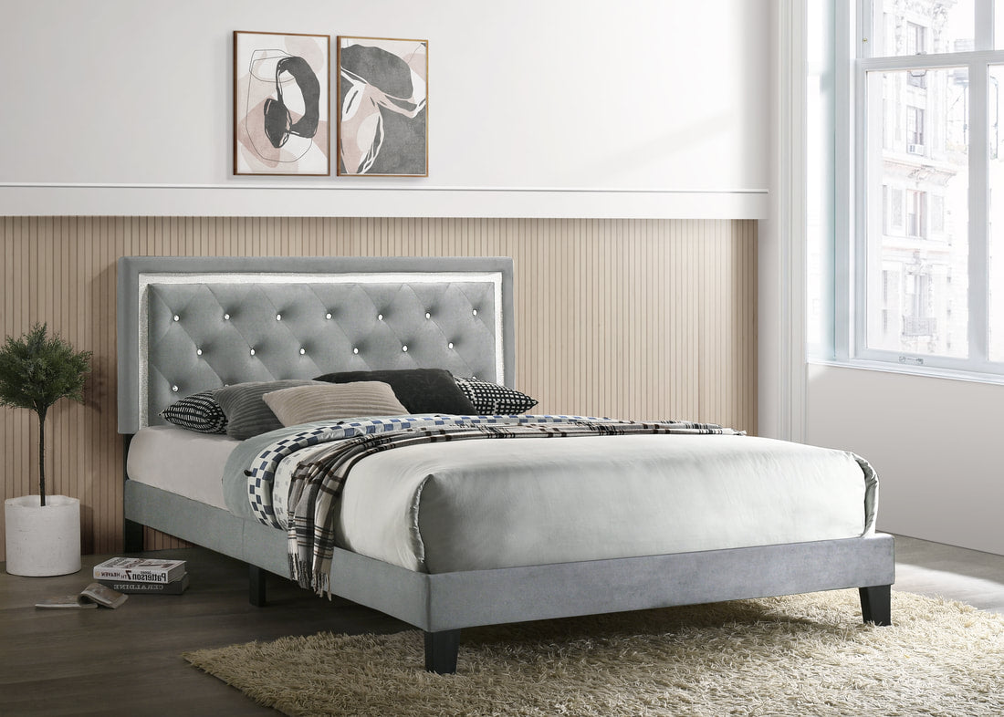 Passion Grey Velvet Bed