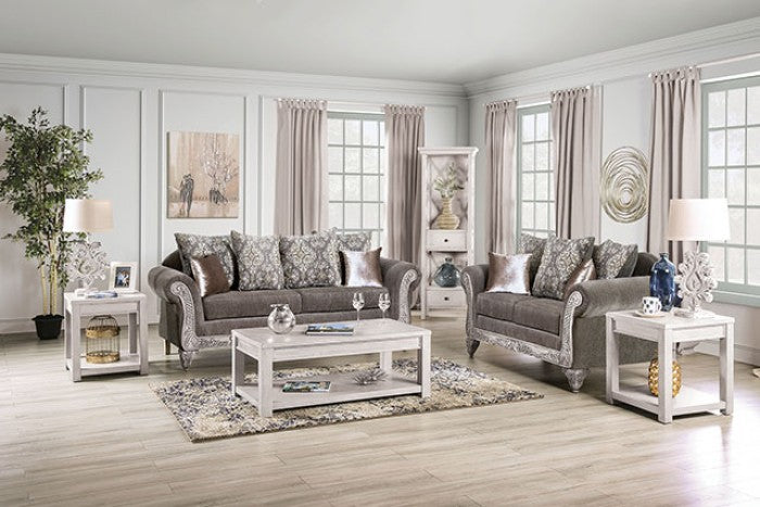 SM7300 VELLETRI GREY SOFA + LOVESEAT