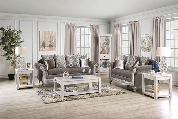 SM7300 VELLETRI GREY SOFA + LOVESEAT
