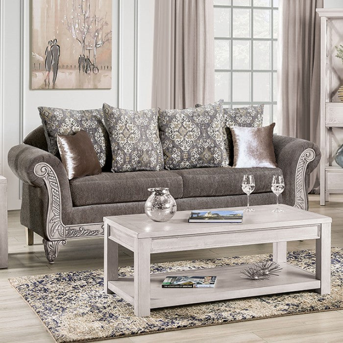SM7300 VELLETRI GREY SOFA + LOVESEAT