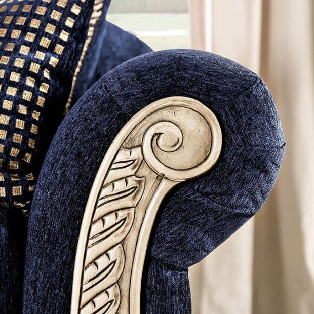 SM7744 MARINELLA BLUE SOFA + LOVESEAT